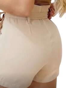 New 2025 Shorts With Belt, Pocket, And Front Zipper. - Beis - Ver 3
