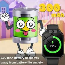 这款 2026 年新款儿童智能手表内置 18 款趣味游戏，配备 1.83 英寸触摸屏、300mAh 电池、超低功耗芯片，以及计步器、相机、手电筒、闹钟、日历、步数计数器、计算器和秒表等功能。 - 彩色 - 查看 4