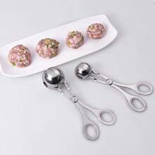 Make Delicious Meatballs Easily With This 1pc Kitchen Convenient Stainless Steel Meatball Maker!Convenient Squeezing Stainless Steel Meatball Device - Perfect For Outdoor Camping And Kitchen Use, Non-Stick And Easy To Clean - Silver - View 8