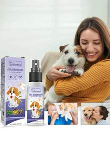 Spray eliminador de olores para mascotas, desodorante de limpieza suave para la caja de arena de gatos, camas de perros y talla grande - 100ml - Ver 8