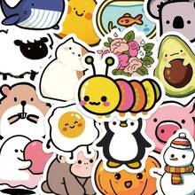 [Cute Stickers] 100 Cute Mini Stickers | Featuring Adorable Animals For Decorating Planners, Phone Cases, Notebooks, Tablets, Skateboards, Guitars, Party Packaging, Water Bottles, And Luggage - 100pcs/set - 查看 2