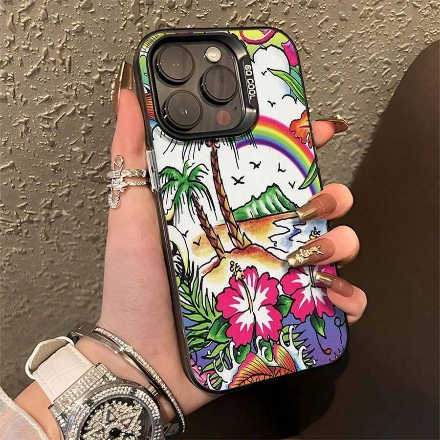Estuche para teléfono transparente con marco galvanizado y patrón Milwaukee, estilo brillante y lujoso, apto para 17 Pro Max, 17 Air, 16 Pro MAX, 15 Pro Max, 14 Pro, 13 Pro, 12 y 11. Estuche personalizado para hombres y mujeres. Excelentes regalos para novias, novios y familiares en Navidad y Halloween. - Negro - Ver 1