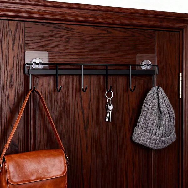 6pcs/Set Wall Mounted Hooks, No Drilling Required, Suitable For Hanging Clothes, Towels, Bathrobes, And Small Items In Bathroom, Bedroom, Toilet, Living Room, Entryway, Convenient Home Storage, Space-Saving, Modern Style, Sturdy And Easy To Install, Ideal For Small Spaces, Perfect Home Decor.