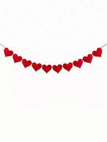10 pièces Drapeaux en lin en forme de cœur rouge de 2,8 m - Pour la Saint-Valentin, la décoration extérieure, la décoration d'Halloween, la décoration de grands événements, la décoration de la rentrée scolaire, les fêtes à thème, les décorations de mariage et de vacances, les décorations de fête des célibataires, la décoration de jardin et de maison - Rouge - Voir 5
