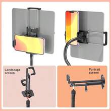 Microphone Stand Floor Foldable Mic Stand Heavy Duty Tripod Boom Arm With 2 Screws Adapter 2 Mic Clips 2 Foam Covers And Carrying Bag For Singing Karaoke Stage HLS02 - IPAD Clip + Gooseneck - View 4