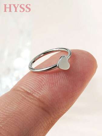 1pc 18G 20G Nose Rings Hinged Hoop Earrings 8mm 10mm Seamless Stainless Steel Clicker Eyebrow Septum Piercing Hoop, Silver Body Jewelry