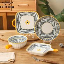 4 Piece Nordic Ceramic Sets, Various Combinations, Simple Yet Elegant Patterns. Sizes Have Practical Capacities, Holding Staples, Cold Dishes, Salads, Hot Soups. Perfect For Family Gatherings And High-End Hotel Banquets - 白色 - 查看 2