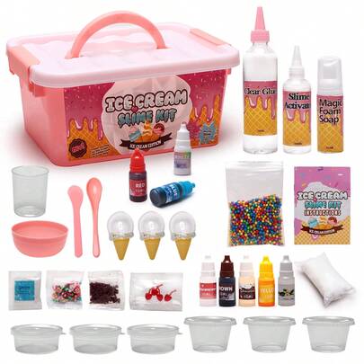 Kids DIY Craft Supplies Set, Includes Colorful Beads, Glue, Molds And Other Craft Accessories, Support DIY Handmade Creation, Experience The Joy Of Creative Making, Suitable For Children 6 Years Old And Above, Great Gift For Birthday/Children's Day