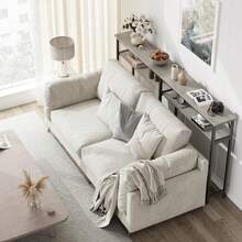 Huisuilinss 70.8" Console Table,2 Tier Sofa Table With Storage,Extra Long Entryway Table,Narrow Couch Table,Thin Behind Couch Table For Entryway Living Room Hallway - Gris - Ver 4