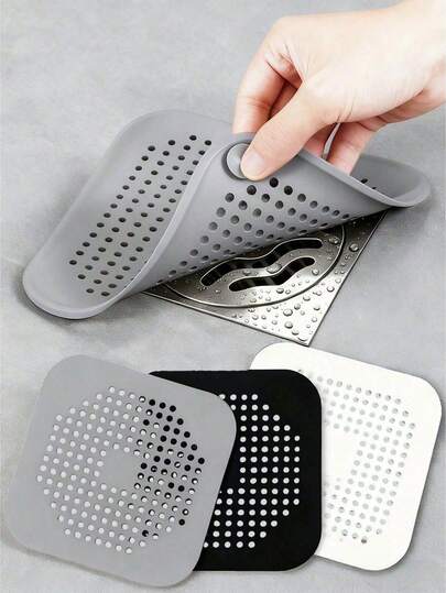 5 piezas/3 piezas/1 pieza Filtro atrapacabello de silicona | Tapón de drenaje para bañera y ducha, tapón de olor para cocina, colador de fregadero anti-obstrucción