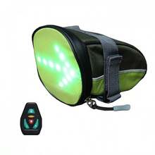 1 pieza Bolsa de cola de bicicleta LED con control remoto inalámbrico, adecuada para ciclismo - Verde - Ver 7