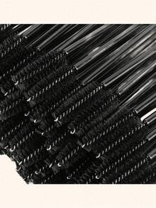 100/200/500 Disposable Mascara Wand Bobbin Mascara Brush Is Suitable For Lengthening Eyebrows/Eyelashes And Cosmetics (Black). - Black - View 2