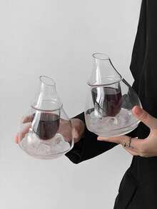 1pc Creative Glass Sake Decanter, High-Quality Japanese Style Sake Bottle Carafe, Home Use Warm Sake Bottle - Transparent - View 12