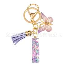 1pc Handmade Crystal Resin Butterfly & Letter Keychain, Tassel Keyring, Small Gift For Wedding, Birthday, Baby Shower, Travel Souvenir, Graduation, Housewarming, Party (5 Styles Available) - Multicolor - View 19