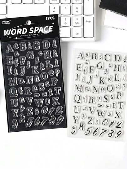 1PC Minimalist Creative Alphabet And Number Silicone Transparent Seal Art Style Alphabet And Case Number Seal DIY Journal Decoration Seal