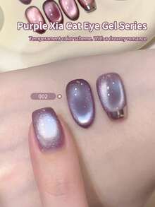 SHANGFEIYA 10毫升紫霞水晶紫色猫咪磁性凝胶指甲油，可卸式闪光紫色小灯泡猫眼凝胶指甲油DIY用品，1支/3支装 - 彩色 - 查看 11