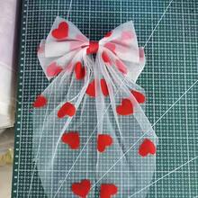 1PCS Wind Romantic Red Heart Bow Hairpin - Women's Long Hair Decorative Headgear - trái tim - Xem 7