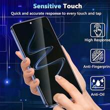 适用于 Realme 手机的 3 片/套全屏隐私保护膜 - 防窥、防指纹、防油污、全屏覆盖、无白边、钢化玻璃膜 - 黑色 - 查看 4