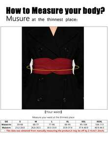 1pc Women's Minimalist Rhombus Decor Waist Belt, Suitable For Halloween Party Or Daily Outfit, Red - Red - View 9