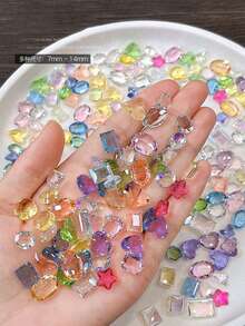 (متوفرة بألوان متعددة) ملحقات فن الأظافر عالية الجودة - 30 قطعة مختلطة من الراين ستون الزجاجي الشفاف ثلاثي الأبعاد، زخارف أظافر بشكل قلب وغير متماثل، لوازم الأظافر، أحجار الأظافر - متعدد الألوان - مشاهدة 33