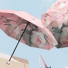 1 pieza Paraguas con doble capa impermeable y protección UV - Duradero, impermeable, a prueba de viento con recubrimiento negro de moda