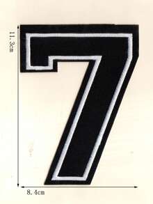 1pc Large White Embroidered 0-9 Number Clothing Patch, Number Badge Applique For DIY Clothing, Jackets, Coats, Ironing Patch - Apricot - View 14