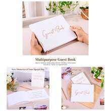 Elegant Wedding Guest Book U2013 White Sign In Book With Pages, Blank Lined Guestbook Weddings, Shower, Birthday Party - ban đầu - Xem 1