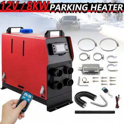 Air Night Heater 12V 8KW Remote LCD Monitor For Car Truck Motor Home Work, Can Be Used For Truck, Boat, Car Trailer, Motorhomes, Touring Car, Campervans, Caravans And All Kinds Of Other Vehicles.Air Heater Is Also Suitable For Indoor Use, Such As For Home, Warehouse, Factory, Office, Etc