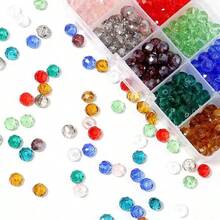 15 Colors Crystal Wheel Glass Beads Set, Flat Beads DIY Craft Materials For Bracelet, Bag Chain, Jewelry Making Accessories - Set - View 5