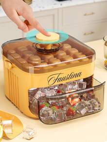 1pc Customized Logo Ice Cube Mold, Ice Maker Mold, Pressure Ice Cube Tray, Homemade Square Ice Cube Tray For Refrigerator - Multicolor - View 3