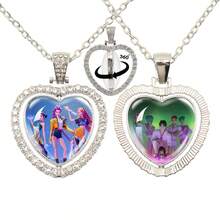 1套1件电影主题双面旋转项链，钻石项链，心形项链，心形钻石链，恶魔猎人团队时间宝石，心形水钻双面旋转项链，新年礼物，情人节礼物，复活节礼物（随机款式） - 彩色 - 查看 4