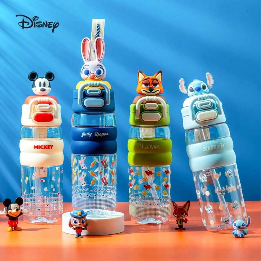 Disney Bình nước Zootopia, bình nước đôi dung tích lớn dành cho học sinh, trường học, thể thao, mùa hè.