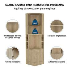 Mueble Bar Esquinero Con Almacén Para Botellas Y Copas 180cm - Multicolor - Ver 5