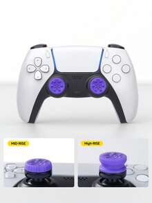 2pcs PlayStation4/5 DualSense Joystick Cap Set, Mid-Rise & High-Rise Silicone Non-Slip Caps, Replaceable Protective Caps For Precise Control, Compatible With Charging Dock, Esports Gaming Accessories, Black And Purple Snowflake/Matrix/Grid/Swirl Patterns, High-Performance Thumb Grips, Gamepad Accessories, Joystick Caps, Non-Slip Joystick Protective Covers, FPS Button Caps, Controller Thumb Grip Caps, Handle Joystick Button Caps, Anti-Slip And Scratch-Resistant, Multiple Styles And Colors, Best Gift For Birthday And Christmas