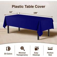 6-pack Premium - Funda para mesa de plástico Mantel de plástico 30 colores Marino 6 - Azulmarino - Ver 3