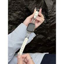 Nueva decoración de Año Nuevo Banda delgada negra/blanca para mujeres, femenina y elegante, compatible con correas de reloj para hombres de 38/40/41 mm y 42/44/45 mm, Series 9 8 7 6 5 4 3 2 1 SE, regalo del Día de San Valentín - Multicolor - Ver 15