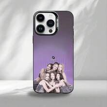 Funda de teléfono Hot Group Music K-KATSEYE para 17, 16, 15, 14, 13, 12, 11 Plus, Pro Max, borde negro, cubierta plateada - Z5 - Ver 13