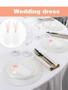 12/24 piezas Tarjetas de lugar de acrílico transparente de 9x4.5cm, adecuadas para decoración de mesa, etiquetas de regalo, decoraciones de mesa de boda, celebraciones de cumpleaños y diversos eventos, con diseño de cuerda colgante para usar como etiquetas de regalo - Multicolor - Ver 6