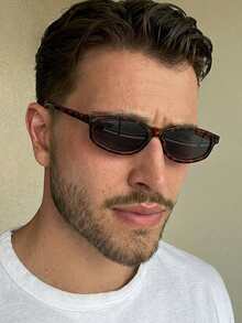 1 Pair Men's Leopard Print Cat Eye PC Frame Retro Small Frame Street Style Fashion Glasses - Multicolor - View 1