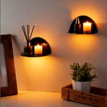 3pcs Acrylic Floating Shelves, Suitable For Wall Decor, Displaying Plants, Flowers, Toys, Candles, Ideal For Home Organization, Also Applicable To Hallway, Bedroom, Living Space, Can Be Used As Christmas Decor, Wall Decor Or Elegant Room Decor - Multicolor - View 4