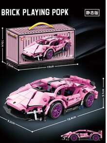 1pc 800+ Pieces Cyberpunk Starry Sky Racing Car Building Blocks Toy Model, Cyberpunk Style Racing Car, Develop Hands-On Ability, Creative Assembly Model, Collectible Display (Needs Assembly) - Gift For Boyfriend/Girlfriend, Birthday, Valentine's Day, New Year, Perfect Gift