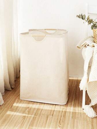 1 pieza Cesta de lavandería plegable de tamaño grande y pequeño con mango de madera, cesta de almacenamiento para el baño, cesta para ropa sucia al lado de la lavadora para ropa, pantalones, camisetas, camisas, jeans, ropa interior, cesta de almacenamiento resistente