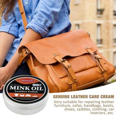 60g Leather Conditioner, Suitable For Leather Boots, Contains Cream Conditioner And Sponge Brush, To Care For, Soften And Repair Leather Products Such As Shoes, Boots, Saddles, Jackets, Wallets, Gloves And More.