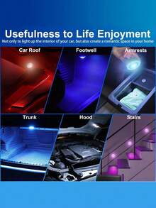 3pcs/Set Car Colorful Decorative Lights, RGB Remote Control Foot Lights, High Brightness Multi-Mode Atmosphere Lights, 13-Color Interior LED Lights, Interior Night Lights, Suitable For Vehicle & Home Decor, Touch-Sensitive Atmosphere LED Foot Lights, High Brightness Multi-Mode Atmosphere Lights (Batteries Not Included) - A - View 3