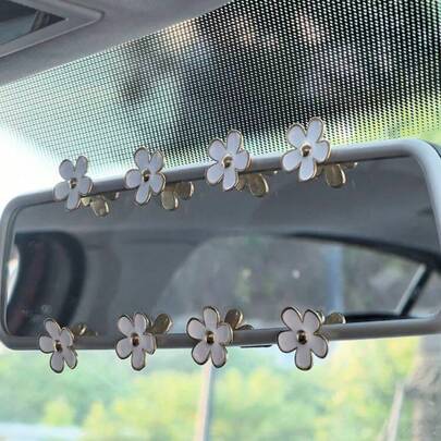 8件套雏菊汽车后视镜装饰，通用型，适用于大多数车辆