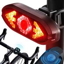 Luz Trasera de Bicicleta con Intermitentes,Direccionales para Bicicleta con Alarma de Giro de 120dB,Control Remoto Inalámbrico,5 Modos de Luz,Recargable USB,Inclinación Ajustable,Ciclismo Segu ridad - A - Ver 1