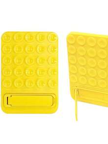 Silicone Suction Cup Holder For Cell Phones - Yellow - View 1