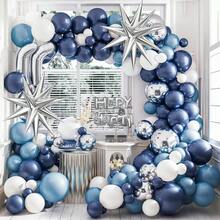 96pcs Blue And Silver Balloon Arch Kit, Navy Blue Silver White Balloon Garland With Metallic Balloons Light Blue Silver Star Balloons For Boys Men Birthday Wedding - Multicolor - View 8