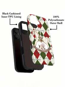 Estuche para teléfono con patrón navideño de caballo mecedor Compatible con estuches para teléfonos   17  16 Pro Max  15 Pro Max  13 y  12 Duradero, a prueba de golpes y elegante Una elección perfecta para familiares, amigos, seres queridos, novios/novias y regalos navideños - Blanco - Ver 6