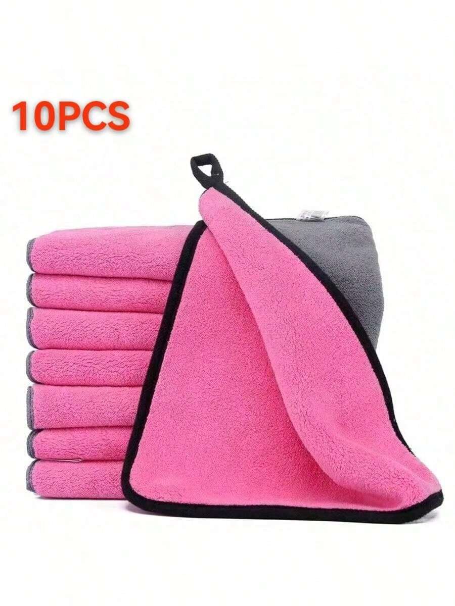 5PCS/1pc 30 * 30 Ultra-Fine Fiber Suede Car Towel - Super Absorbent, Super Thick, Non-Woven Polishing, Washing And Drying Cloth, Bathroom Towel, Cleaning Towel, Bathroom Square Towel, Blue, Pink, Purple, Yellow Towel - Multicolor - View 1